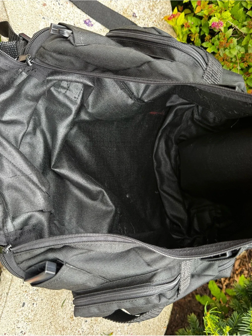 T-BAGS Black Motorcycle Luggage with Embroidered Logo